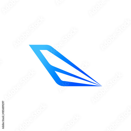 air plane logo icon with the speed shape of a Jet Airplane Tail in a creative way.