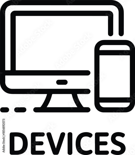 Devices line icon for responsive design website or application
