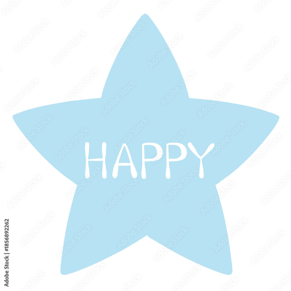 Fototapeta premium 水色の星 Happy