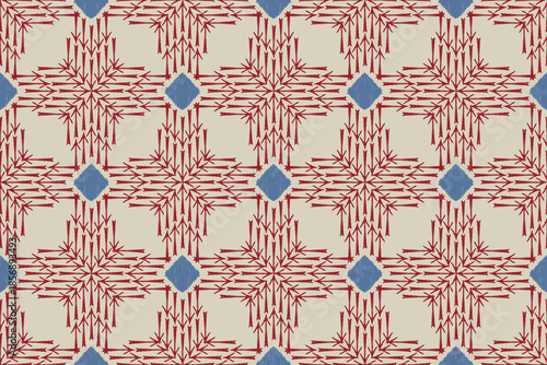 ikat Abstract Ethnic art. Seamless pattern in tribal, folk embroidery, and Mexican style. Aztec geometric art ornament print.Design for carpet, cover.wallpaper, wrapping, fabric, clothing