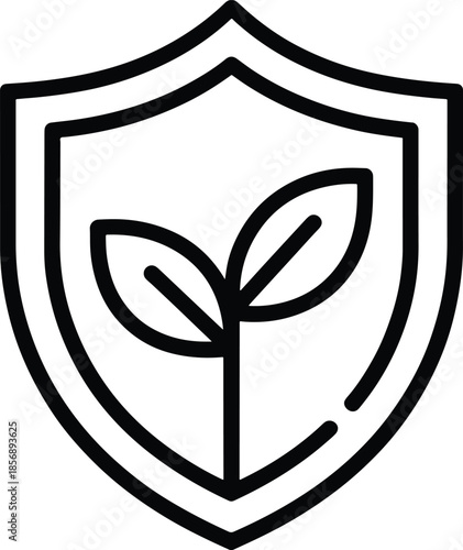 Eco friendly shield icon for environmental protection