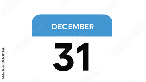 A simple graphic displaying the date december thirty first clearly shown on a white background