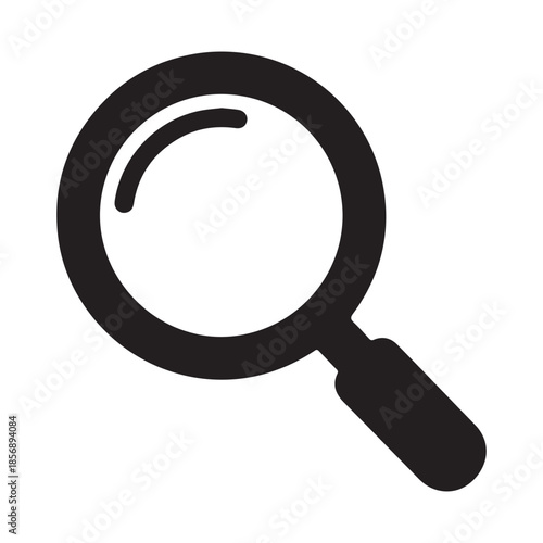 Closeup of a Magnifying Glass on a White Background