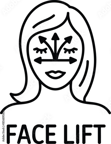 Face Lift Surgery Beauty Concept Outline