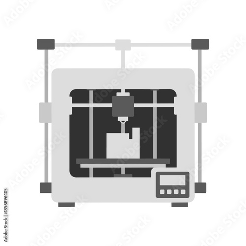 Modern 3D Printer Creating a Prototype Object.