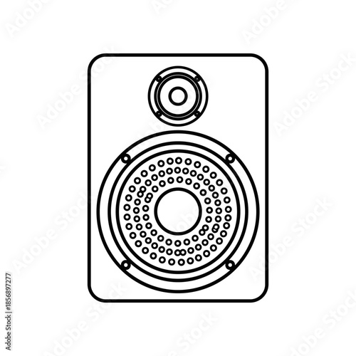 Speaker Outline Audio Equipment for Sound Reproduction and Entertainment.