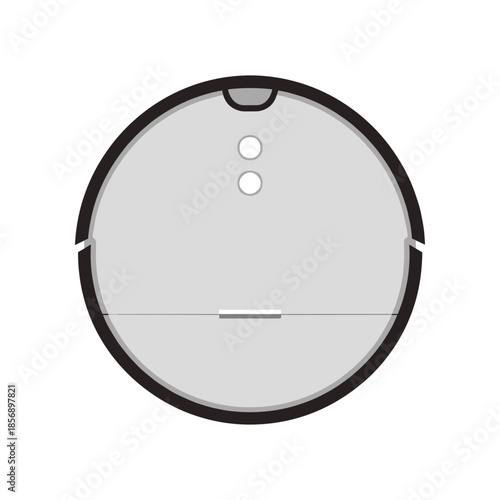 Top view of a modern robotic vacuum cleaner with a sleek circular design.