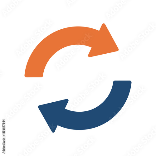 Two curved arrows forming a circular refresh or exchange symbol.