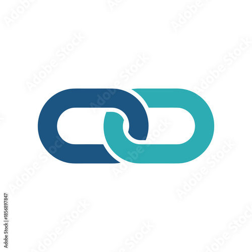 Two Interlocking Chain Links Representing Connection and Unity.