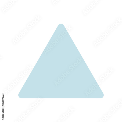 Light blue triangle shape with rounded corners on white background.