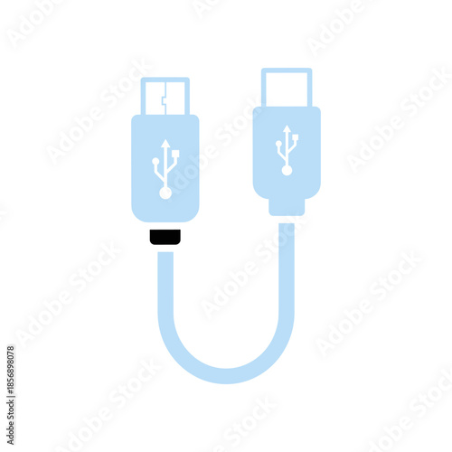 Light Blue USBC Cable with Connectors on Both Ends.