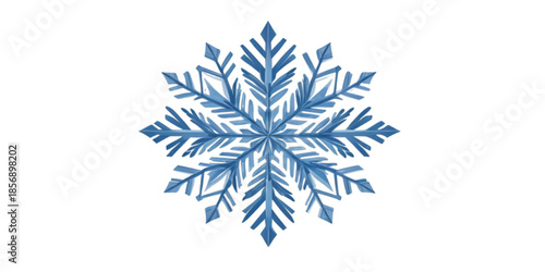 A decorative Christmas set of blue crystal snowflake vectors and frozen star shapes creates a cold winter season pattern for an elegant holiday card illustration on a white background