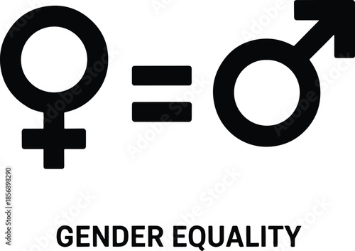 Gender equality symbol on white background