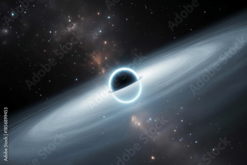 Supermassive black hole with accretion disc and relativistic jet