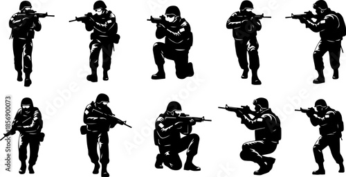 Tactical Warfare Soldier Silhouettes