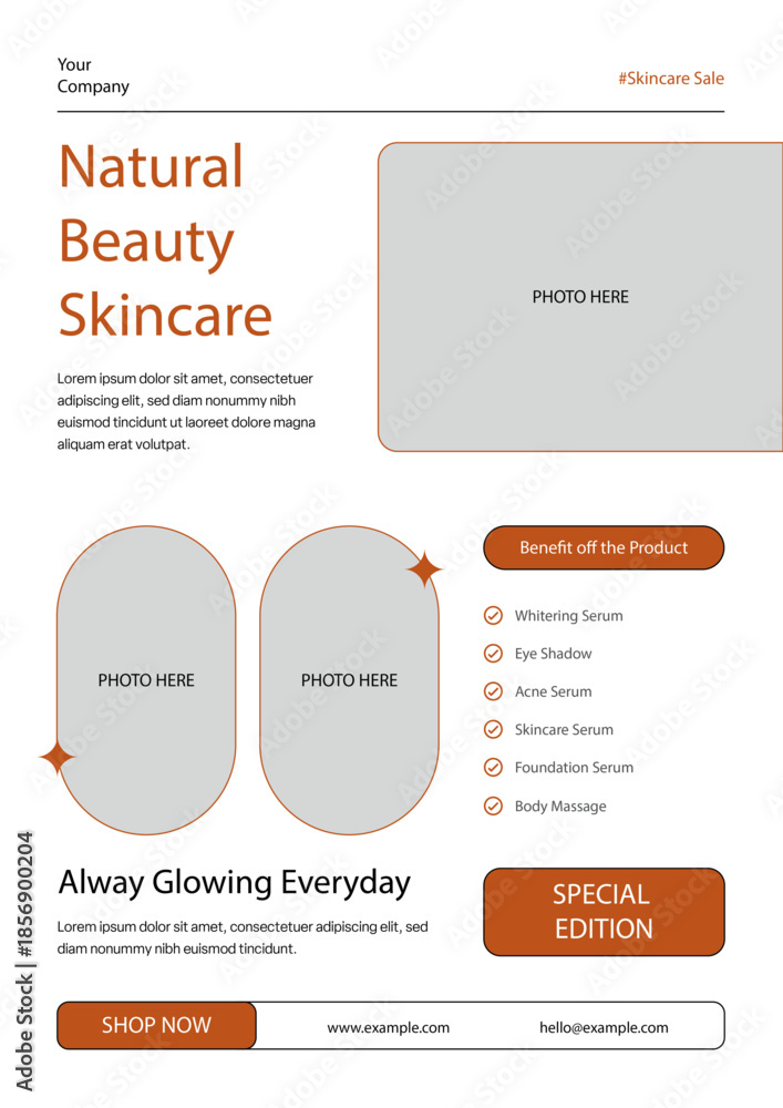 Fototapeta premium Brown And Black Skincare Flyer