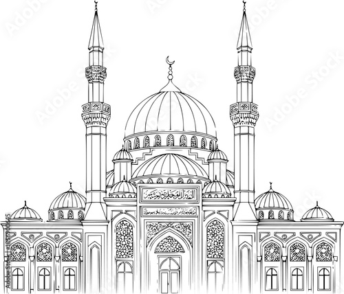  mosque silhouette vector illustration
