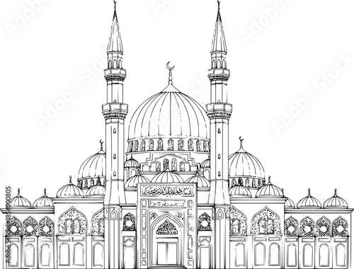  mosque silhouette vector illustration