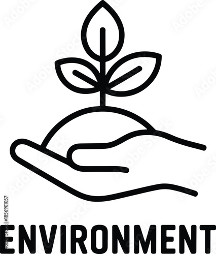 Hand holding a sprout symbolizing environment protection
