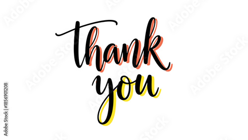 Thank You Calligraphy Text.