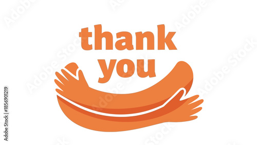 Orange thank you hands gesture.