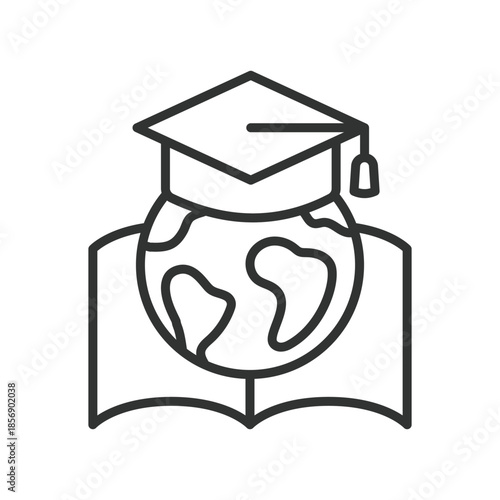 Inclusive education icon in line design. education, diversity, inclusion, learning, global education, equality, knowledge on white background vector. inclusive education editable stroke icon