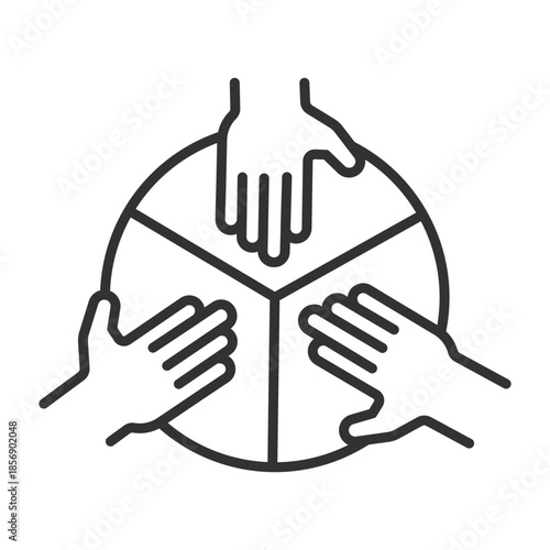 Global unity icon in line design. world, cooperation, teamwork, inclusion, diversity, people, society on white background vector. global unity editable stroke icon