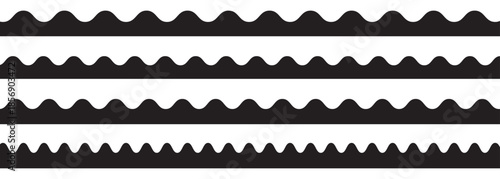 Scalloped edge seamless set. borders and dividers. Simple scalloped border. Repeat cute vintage frill ornament. Texture ribbons. stripe, tape collection. 