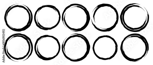 Set of signs isolated on white background vector. Set of hand drawn ovals. Sketchy red pen text highlighter collection. Writing highlight round signs. Vector illustration.