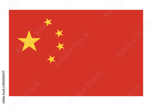 China national flag rectangular format red background with yellow stars vector illustration