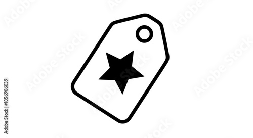 Priority tag black white icon 