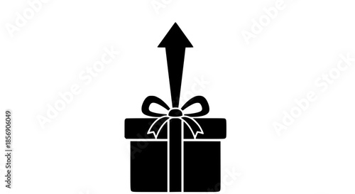 Gift send up black white icon 