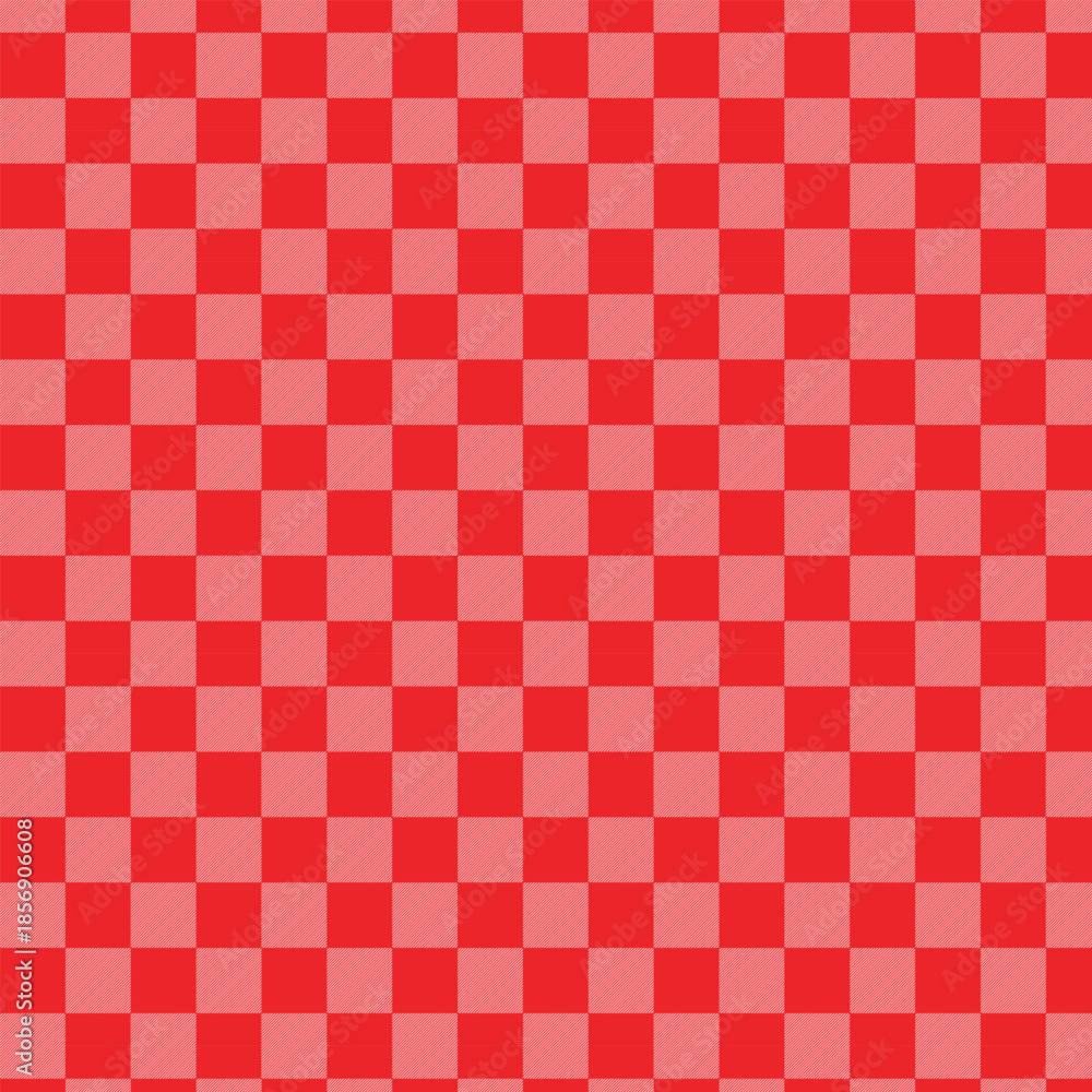 Fototapeta premium Red and white checkered tile pattern seamless design