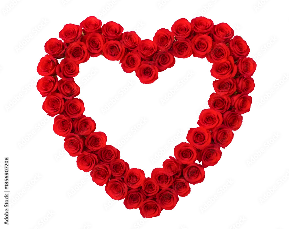 Obraz premium Heart shape made of red berries isolated on transparent background