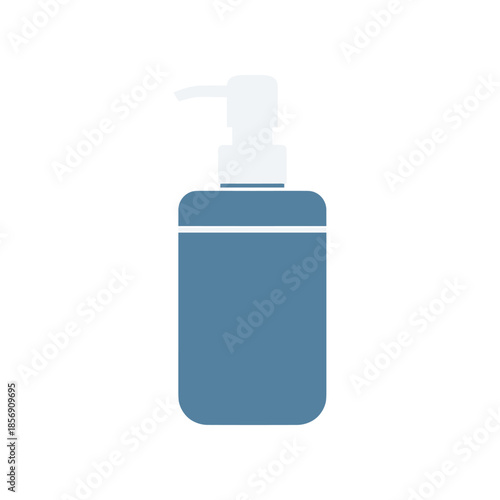 Blue Lotion Bottle with White Pump Dispenser for Skincare.