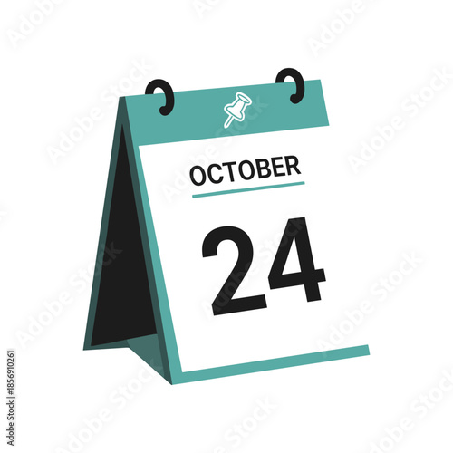 Desktop Calendar Showing October 24 Date.