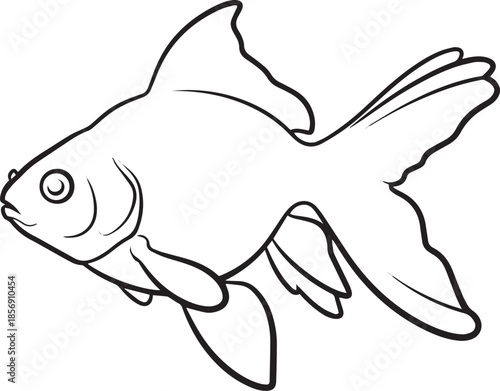 silhouette of clean vector of Goldfish isolated on white background