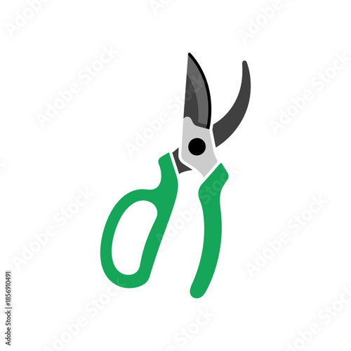Gardening Tool Pruning Shears Isolated on White Background.