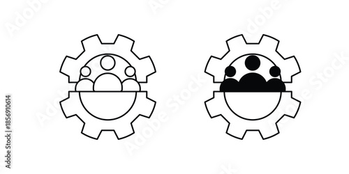 Stakeholder  set icon with white background vector stock illustration