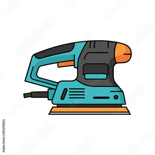 Illustration of a Modern Electric Orbital Sander Tool.