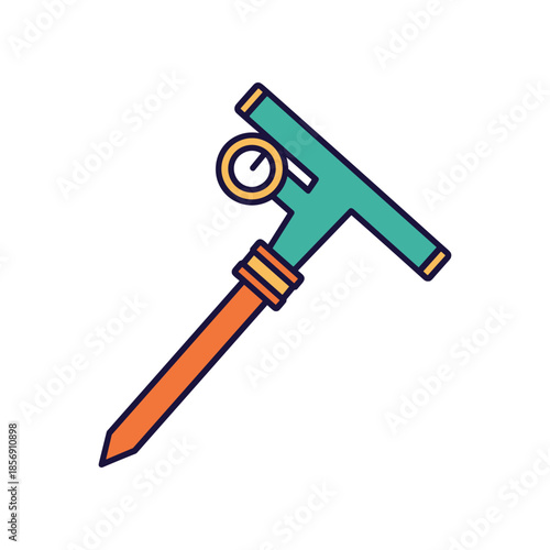 Illustration of a soil moisture meter tool for gardening and agriculture.
