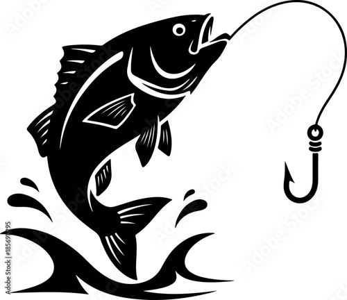 Fishing Icon Vector – Minimal Fish Hook Logo Design