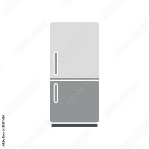 Modern TwoDoor Refrigerator Appliance Icon.