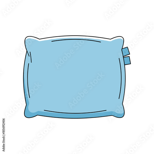 Soft blue pillow for comfortable sleep and relaxation on bed or couch.