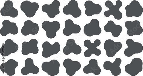 Amorphous dark gray organic shapes pattern seamless