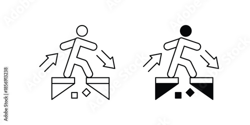 Difficulty  set icon with white background vector stock illustration