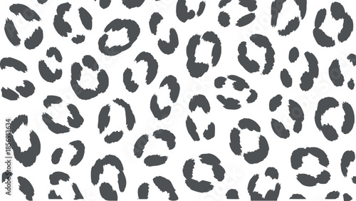 Black leopard print pattern seamless texture white