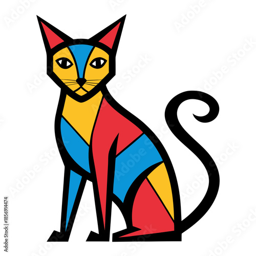 Playful hand-drawn artwork of a strange cat