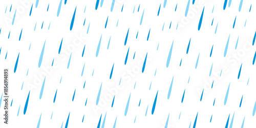 Rain Drops Seamless Pattern on White Background