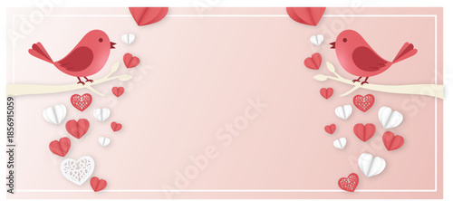 Love birds on branches